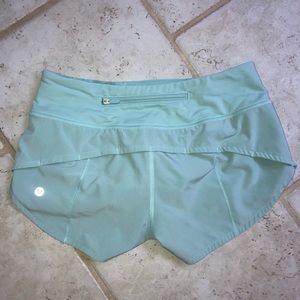 Lulu Lemon Speed Up Light Blue Shorts Size 2